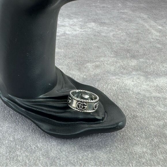 Gucci Marmont Wide 925 Silver Ring 
 Rope Detailing - Picture 5 of 13